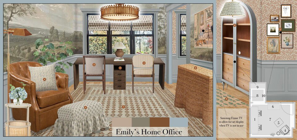 Elegant Eclectic Home Office with Traditional Touches Casey H. Moodboard 2 thumb