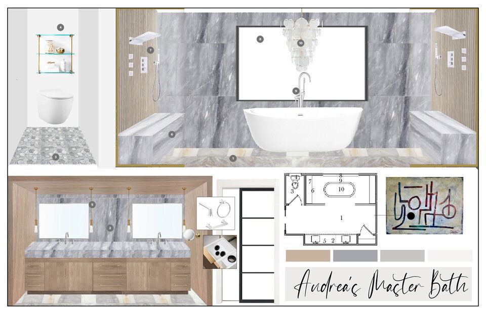 Timeless Modern Contemporary Master Bathroom  Casey H. Moodboard 2 thumb