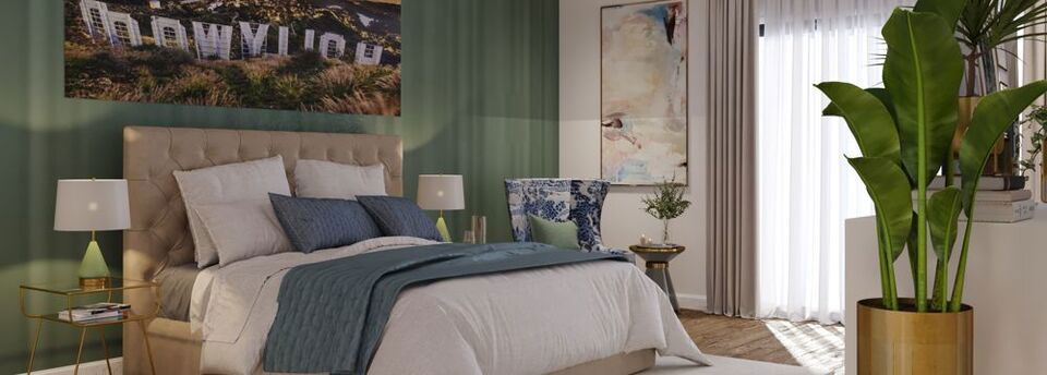 Eclectic Artsy Bedroom Interior Design- After Rendering