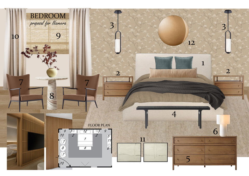 Modern Transitional Bedroom Design with Natural Tones Christina N. Moodboard 2 thumb