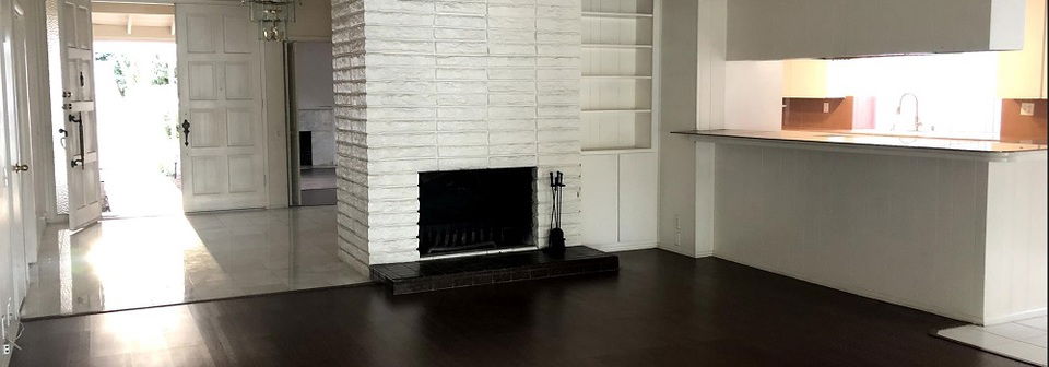 Diseño de Interior de Cocina y Sala de Estar Blanca- Foto Antes
