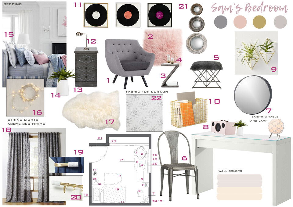 Sweet Femenine Bedroom Transformation Natasa P. Moodboard 2 thumb