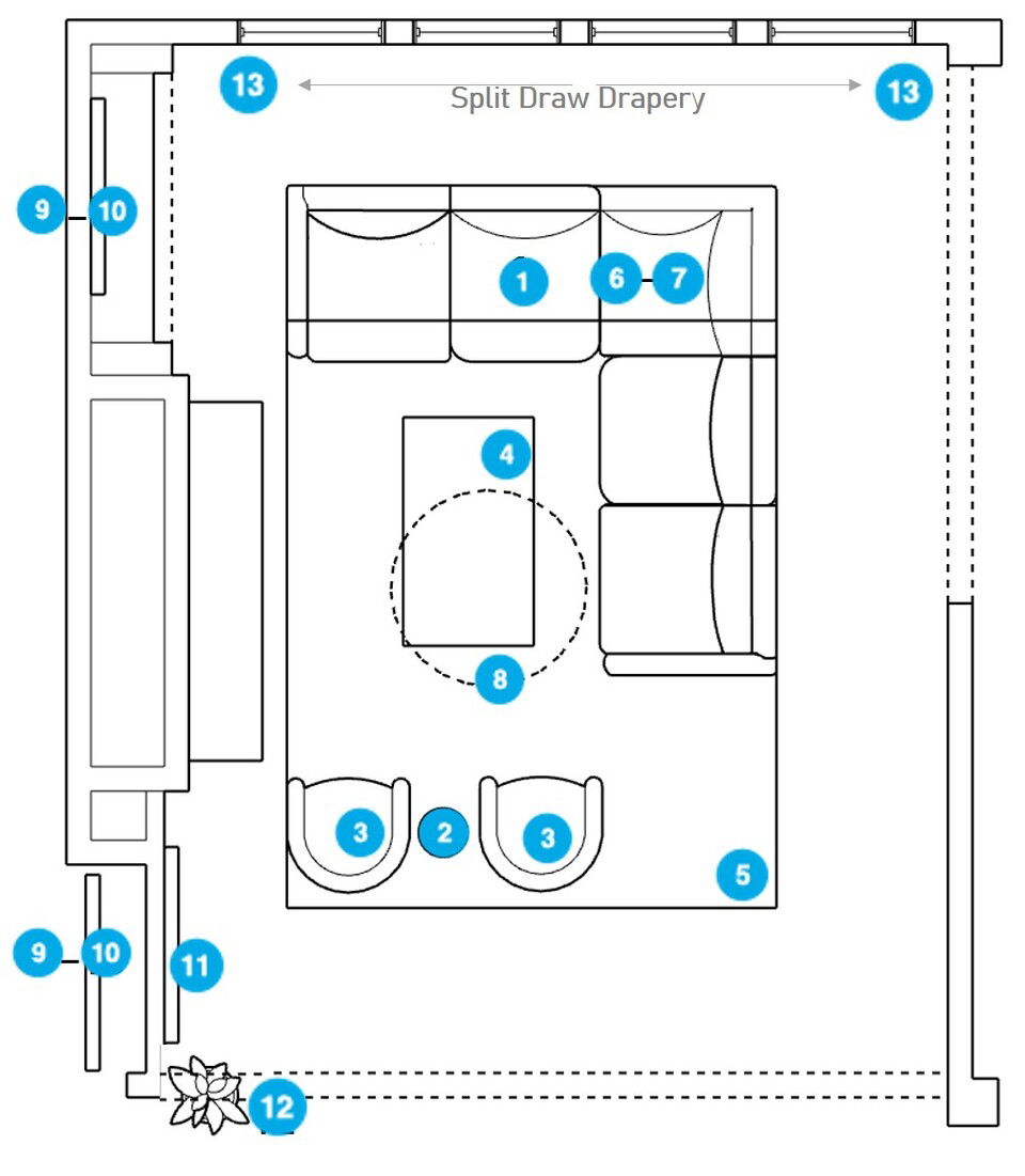 Online Designer Living Room Floorplan