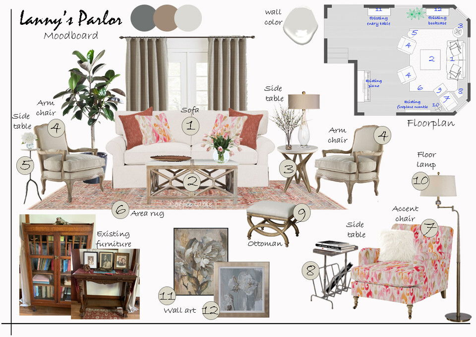 Eclectic Parlor Room with Vintage Piano Liana S. Moodboard 2 thumb