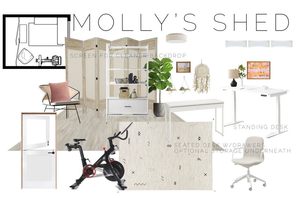 Small Home Office & She-Shed Combo Design Idea Courtney B. Moodboard 2 thumb