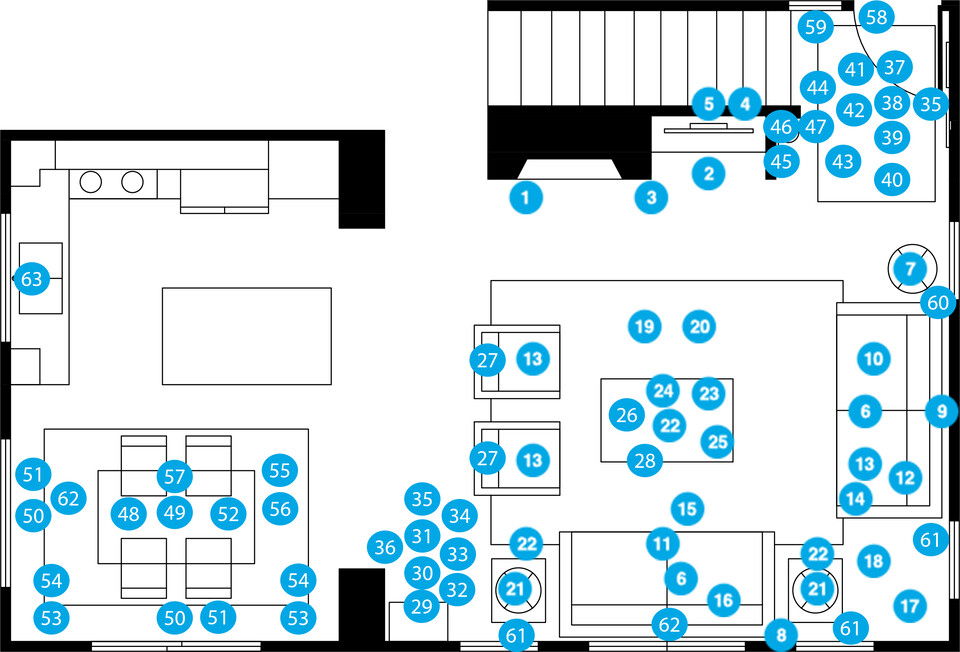 Online Designer Combined Living/Dining Floorplan