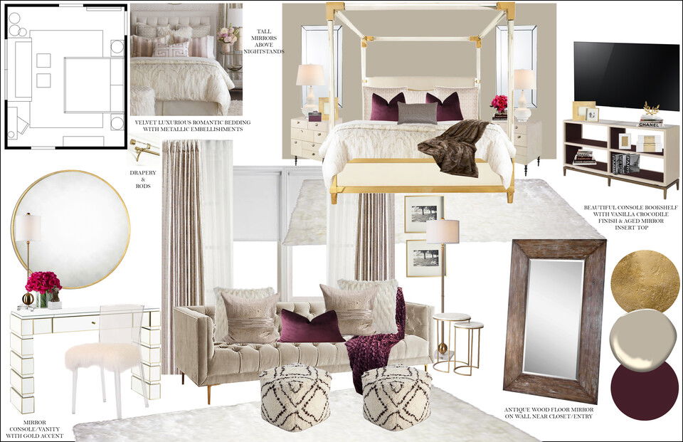 Classy glam bedroom  Rachel H. Moodboard 1 thumb