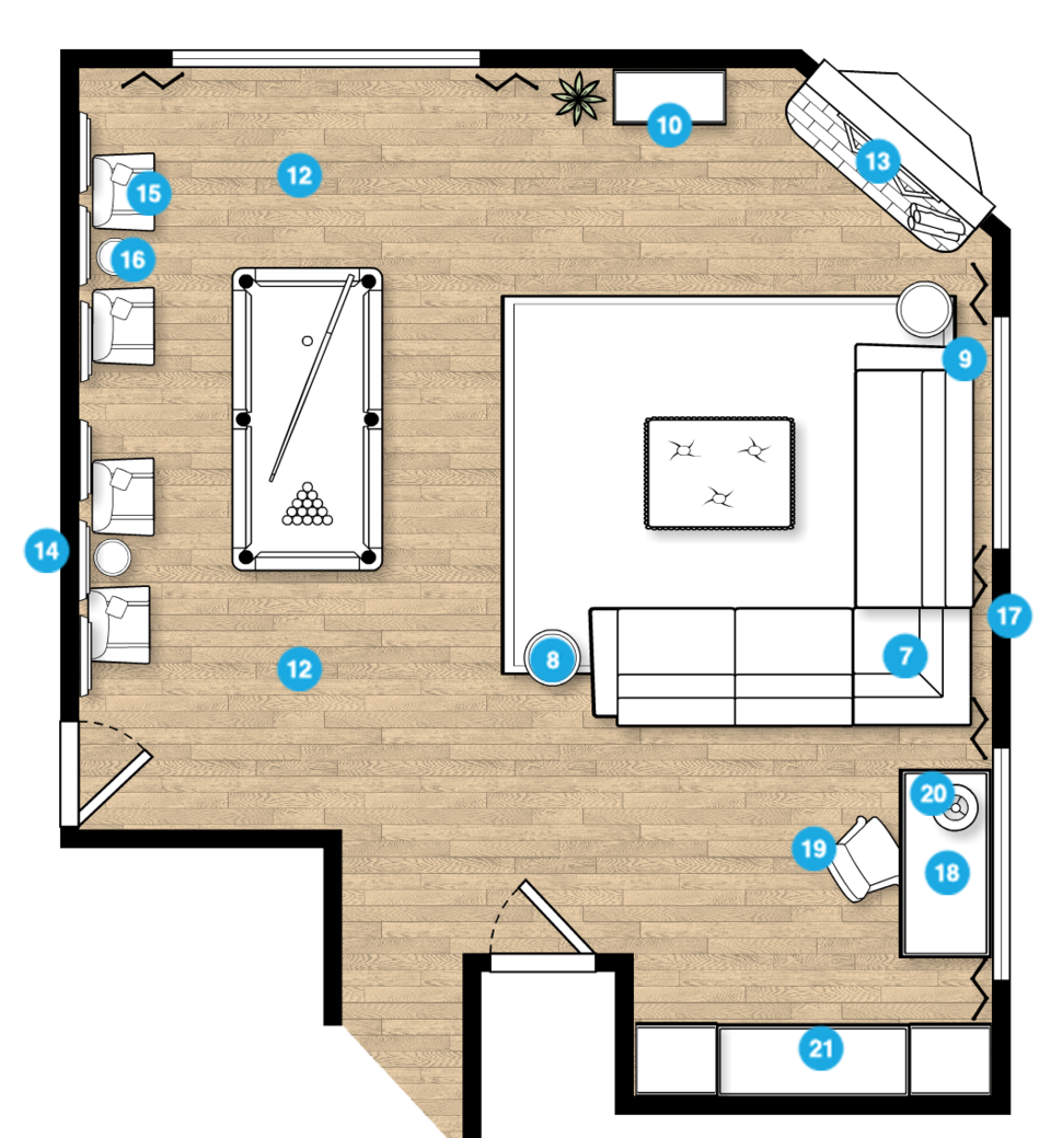 Online Designer Living Room Floorplan