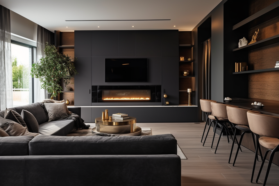 Open-Concept Modern Living Room