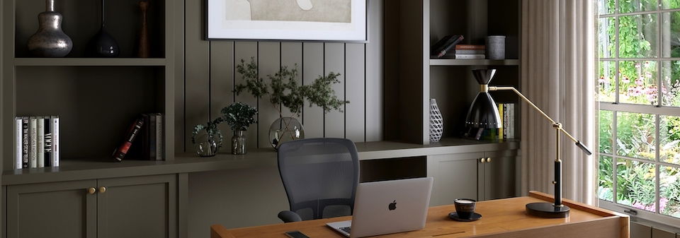 Timeless Modern Home Office Renovation- After Rendering