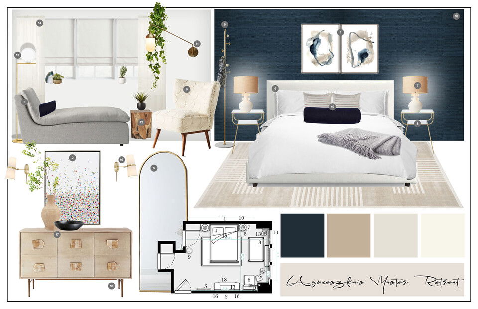 Diseño de Interior de Dormitorio Elegante y Tranquilo Tablero de Inspiración de Casey H. 1 thumb