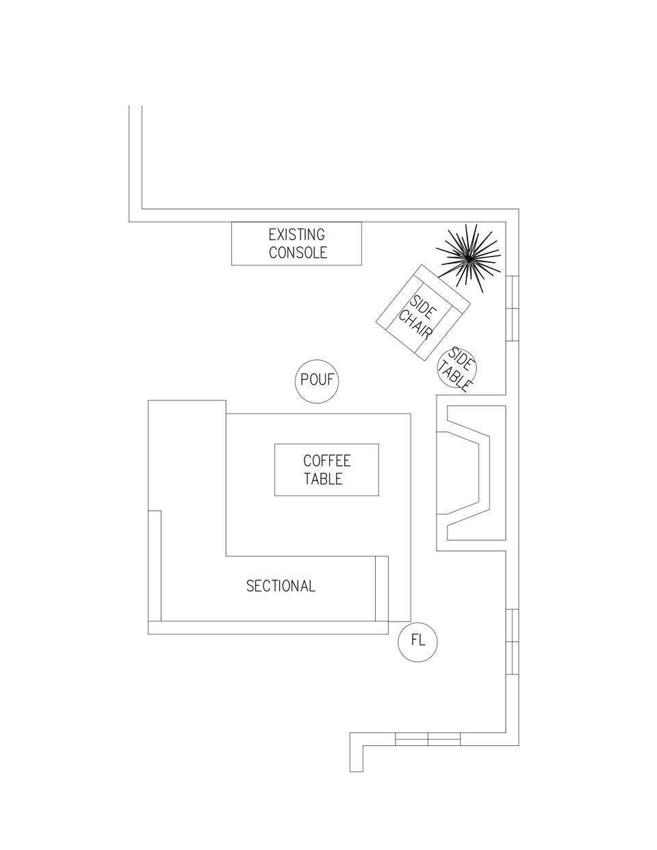 Online Designer Living Room Floorplan