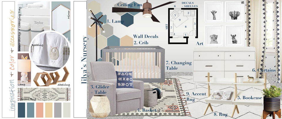 Modern Geometric Nursery Interior Design Lauren A. Moodboard 1 thumb