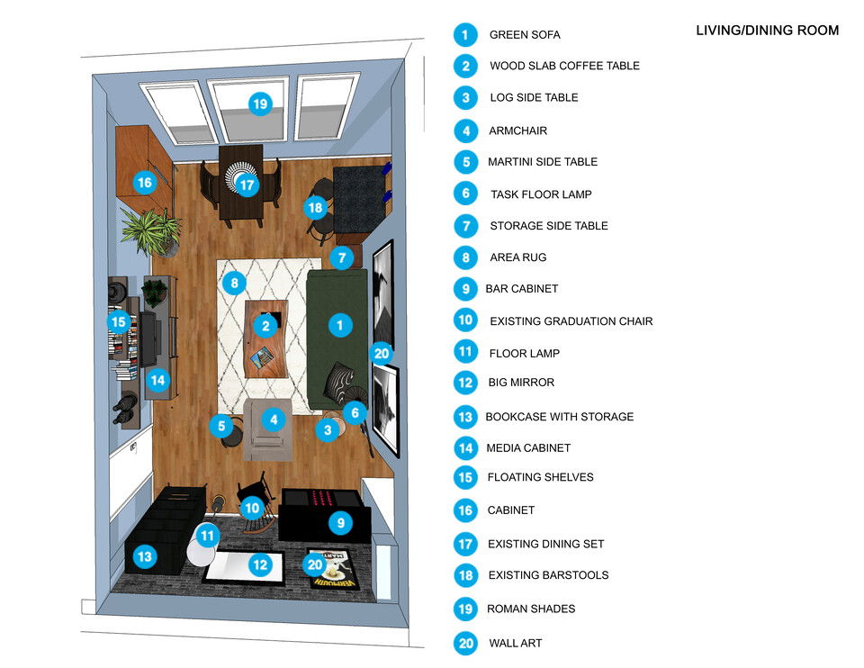 Online Designer Living Room Floorplan