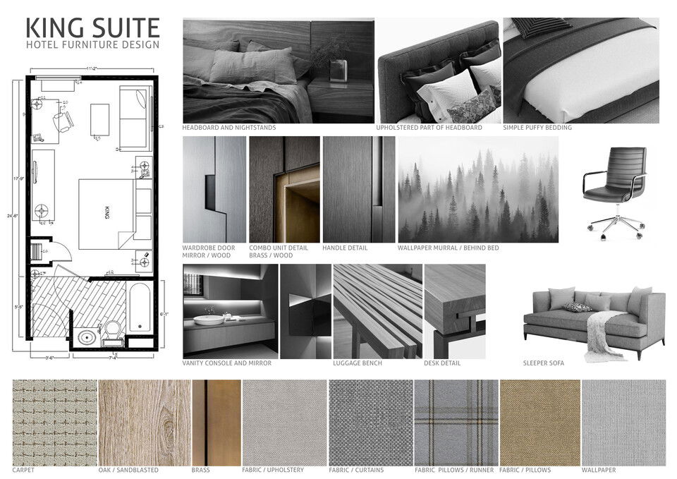 Habitación y baño de hotel boutique Mladen C. Moodboard 1 miniatura