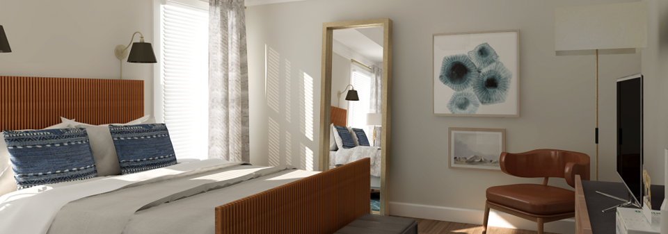 Dormitorio Estilo Artesano - Renderizado Después
