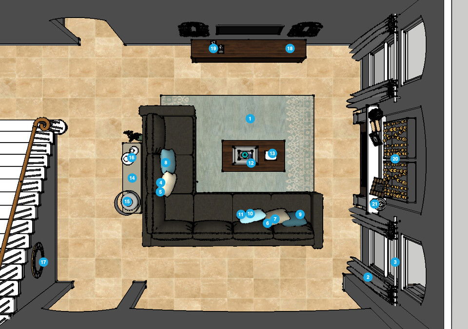 Online Designer Living Room Floorplan