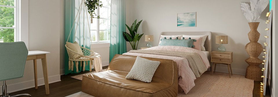 Comfortable Aesthetic Teen Bedroom- After Rendering