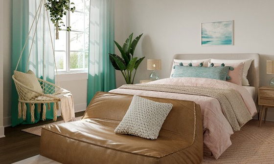 Comfortable Aesthetic Teen Bedroom by interior designers in San Francisco, California