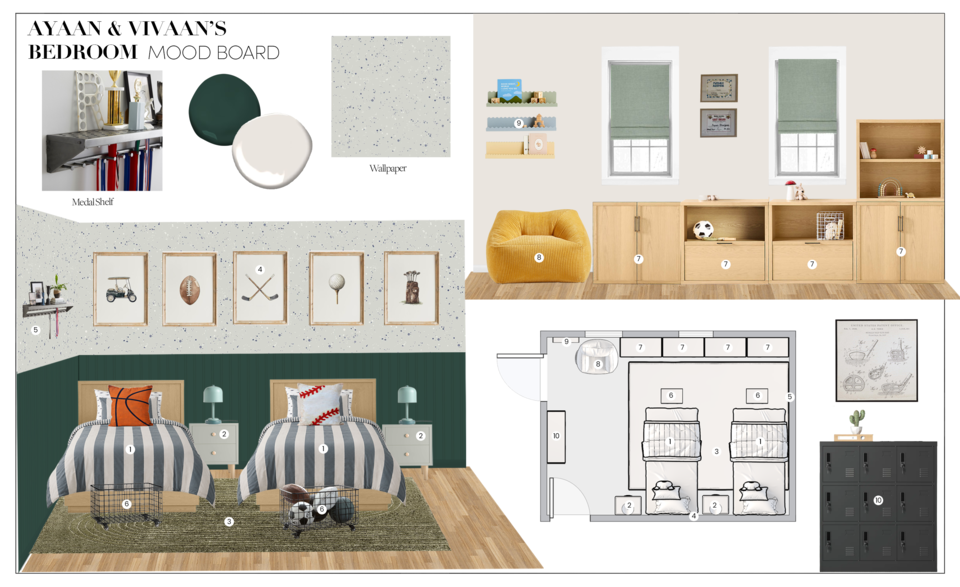 Adventure Inspired Shared Boys Bedroom Design Elena F. Moodboard 2 thumb