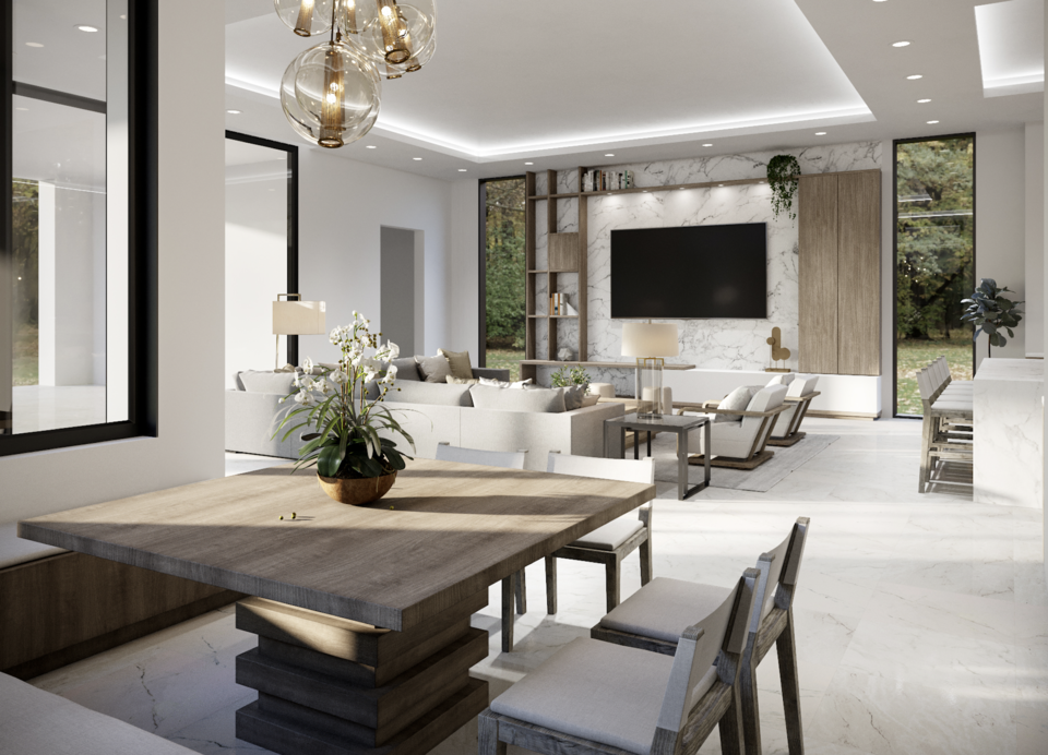 Luxury Living Room & Dining Room Combined