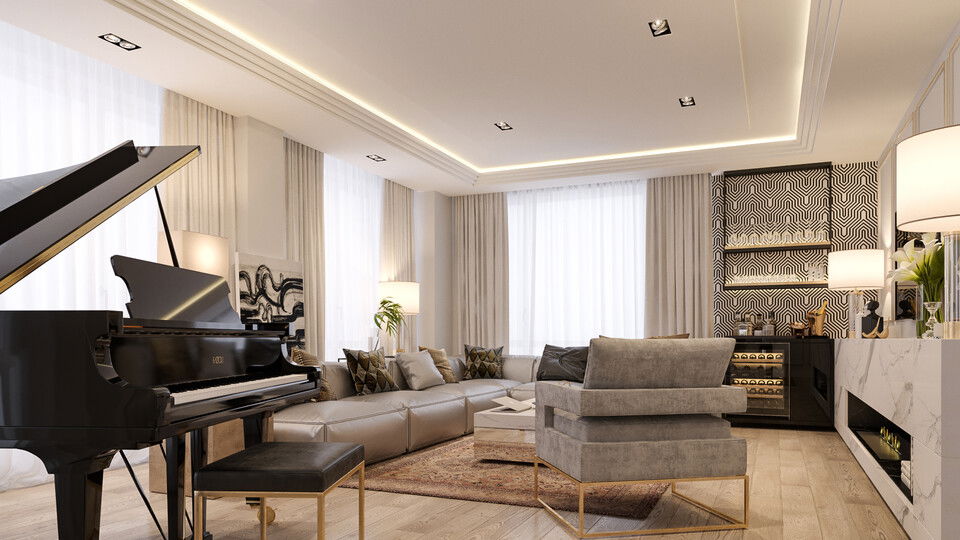 Online Designer Living Room 3D Model 7