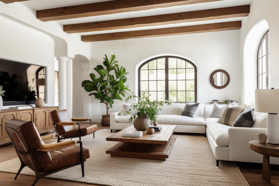 Inviting Modern Mediterranean Living Room Renovation