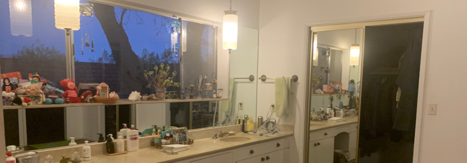 Sleek White Porcelain Bathroom Design- Before Photo