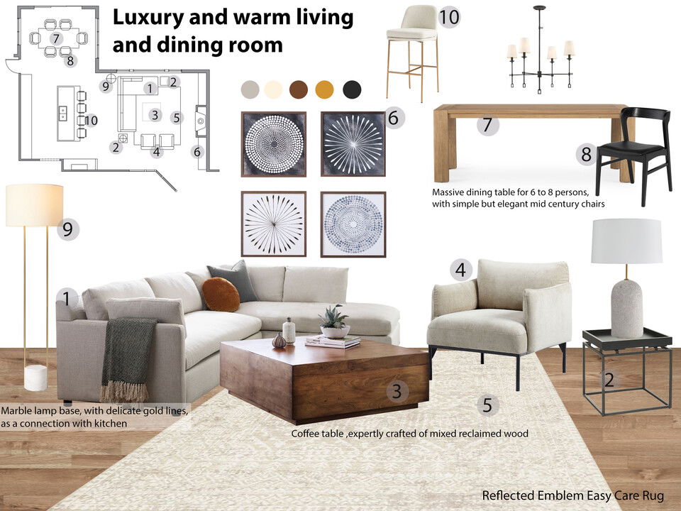 Cozy-Modern Open Concept Living Kitchen Dining Room Dusan N. Moodboard 1 thumb