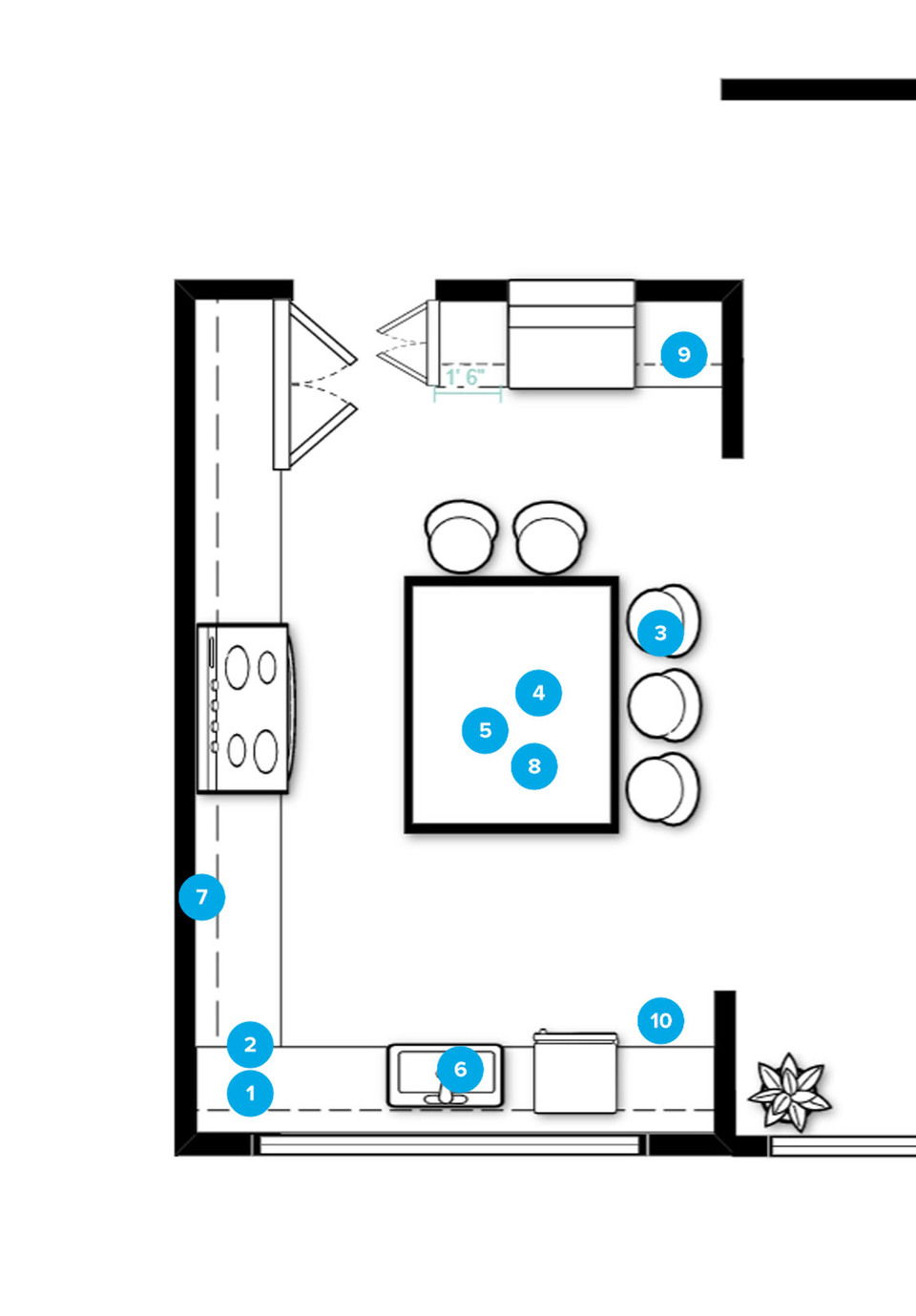 Online Designer Kitchen Floorplan