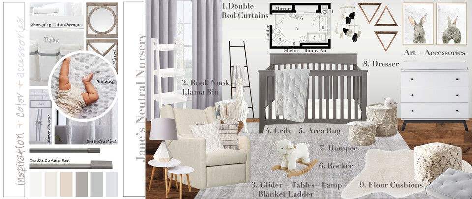 Soft Neutral Nursery Design Lauren A. Moodboard 1 thumb