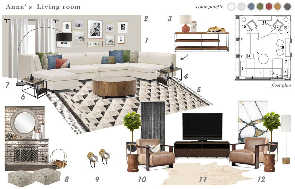 Modern Family Room & Foyer Transformation Marina S. Moodboard 1 thumb