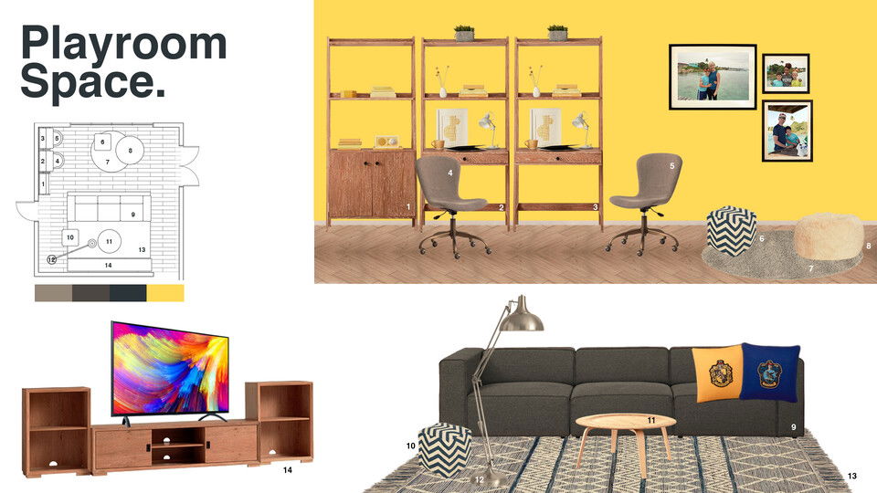 Living room and Play Room With Blue Accents Gabriela S. Moodboard 1 thumb