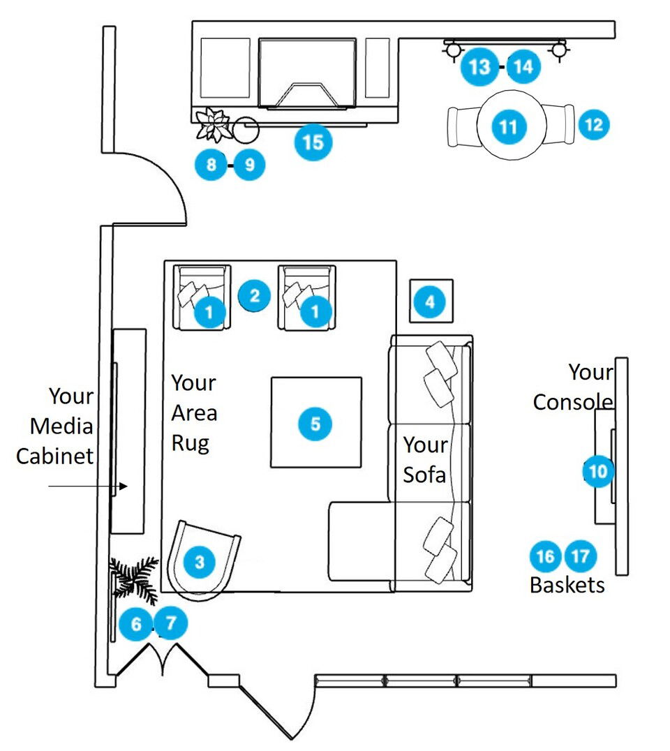 Online Designer Combined Living/Dining Floorplan