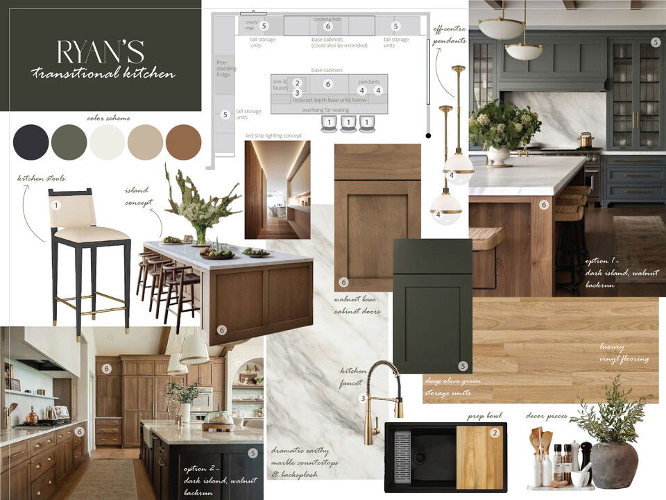 Elegant & Functional Transitional Kitchen Design Sharné L. Moodboard 2 thumb