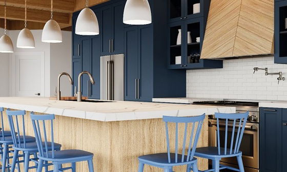 Wooden Ceiling Transitional Kitchen Remodel by interior designers in Boston, Massachusetts