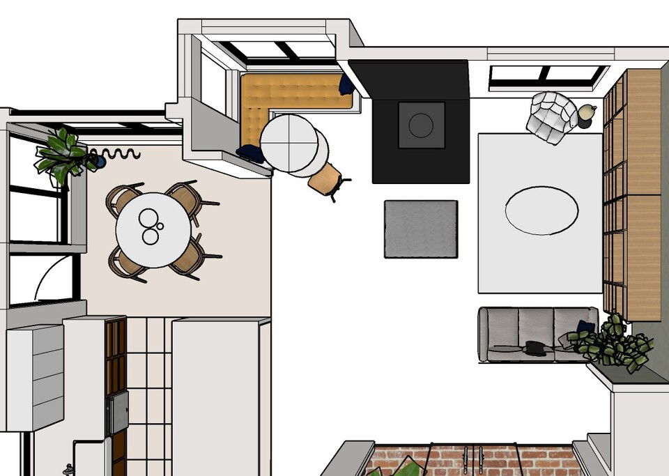 Online Designer Combined Living/Dining Floorplan