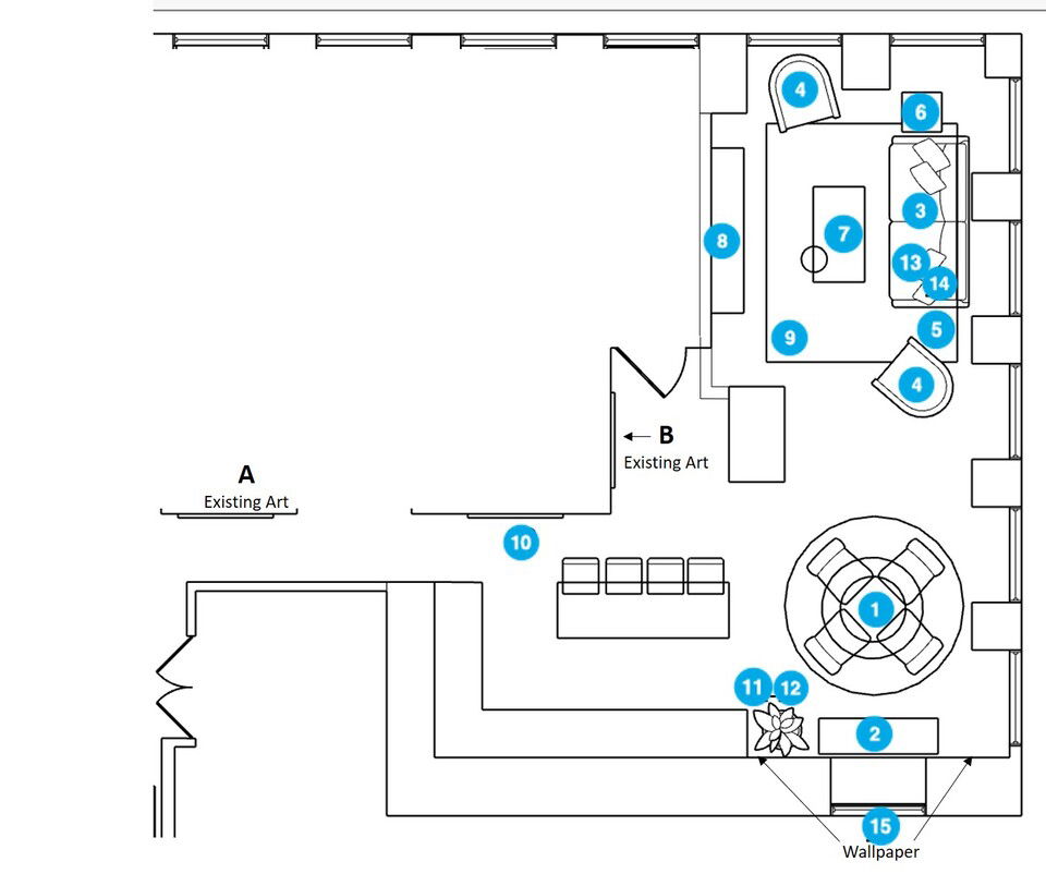 Online Designer Combined Living/Dining Floorplan