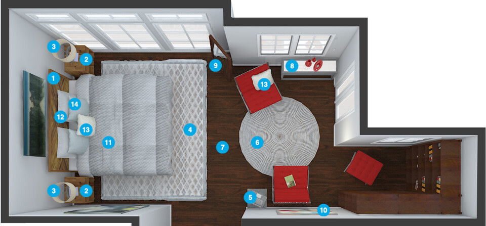 Online Designer Bedroom Floorplan