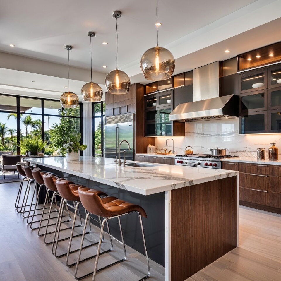 Modern Galley Kitchen Remodel with an Island