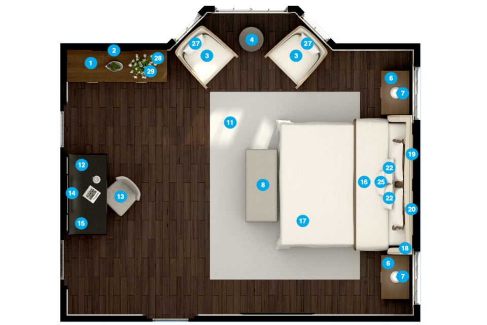 Online Designer Bedroom Floorplan