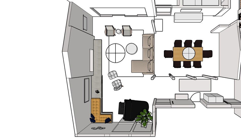 Online Designer Combined Living/Dining Floorplan