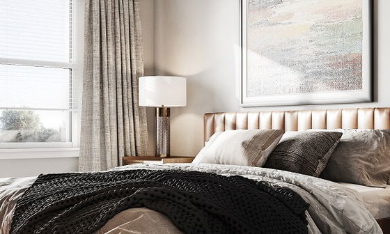 Contemporary Masculine Bedroom Transformation by interior designers in Alexandria, Virginia