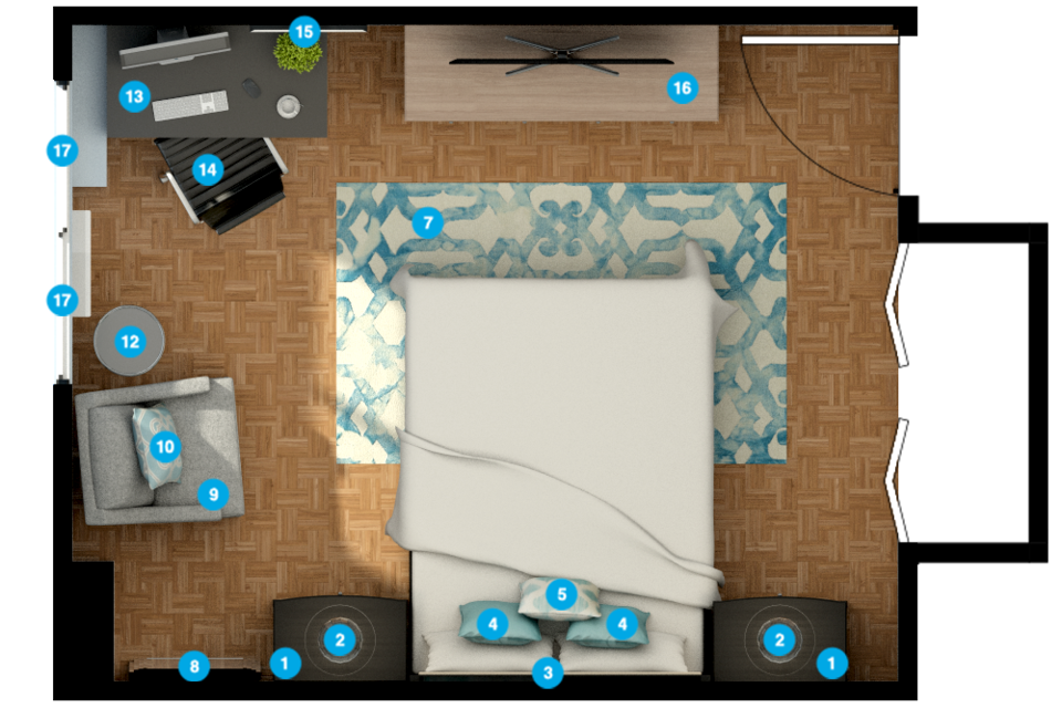 Online Designer Bedroom Floorplan