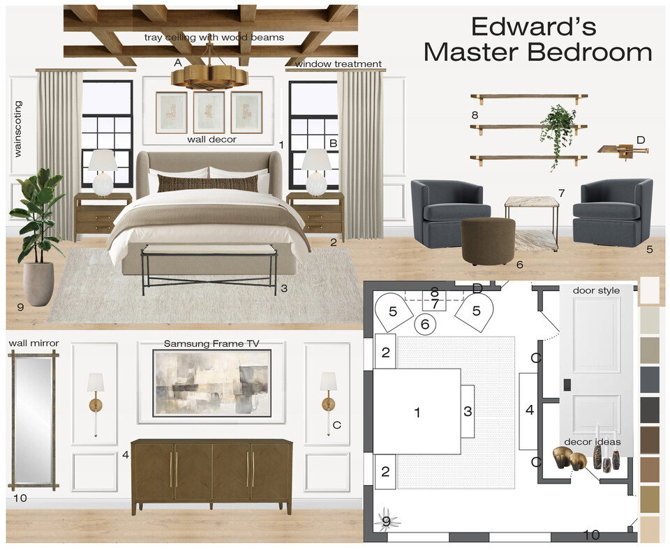 Cozy & Inviting Bedroom Design with Modern Touches Selma A. Moodboard 2 thumb