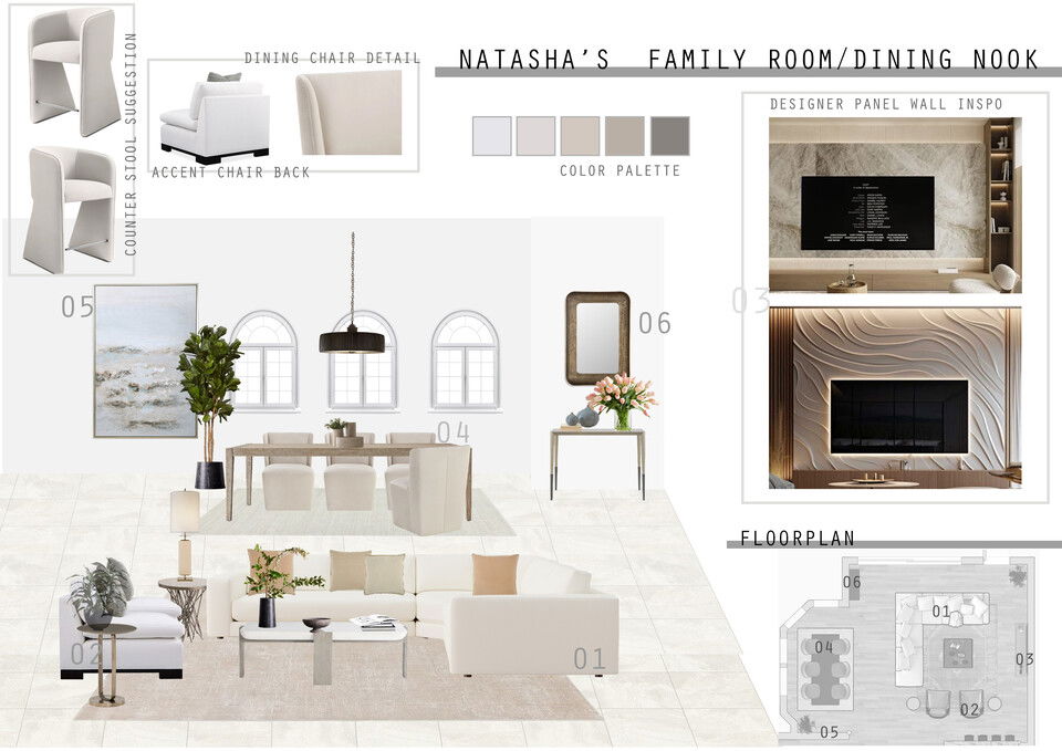 Diseño de Interior de Sala/Comedor Moderno  Paula D. Moodboard 2 thumb