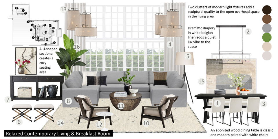 Relaxed Living & Breakfast Room Drew F. Moodboard 2 thumb