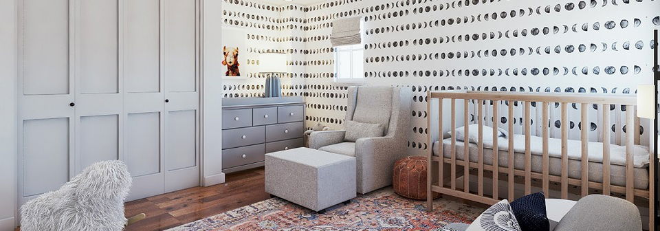  Neutral Eclectic Nursery Design- After Rendering