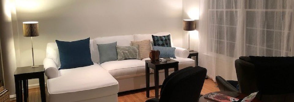 Bachelor Living Room Design Transformation- Before Photo