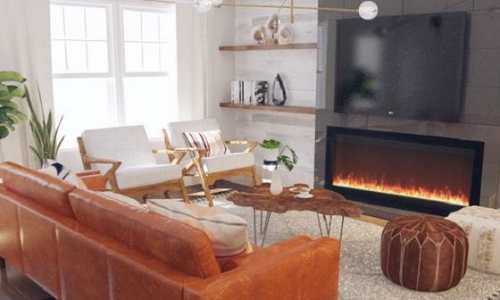 White Eclectic Living Room